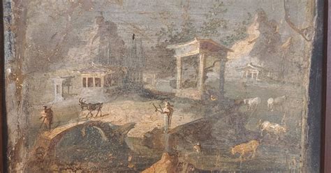 Roman fresco showing landscape « IMPERIUM ROMANUM