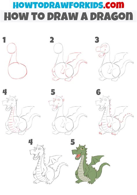 How to Draw a Dragon for Kids - Easy Drawing Tutorial For kids