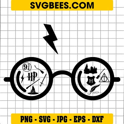 Harry Potter Glasses Svg designs, themes, templates and downloadable ...