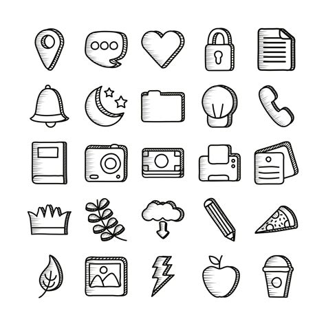 bundle of doodle set icons 2647390 Vector Art at Vecteezy