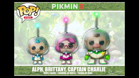 Pikmin 3 deluxe Funko pops! Alph, Brittany, Captain Charlie from Pikmin 3 [SPEED PAINT] - YouTube