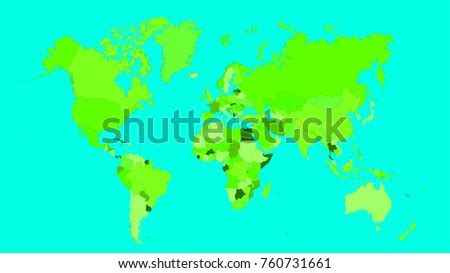 Colorful World Political Map Clearly Labeled Stock Vector 288945854 - Shutterstock