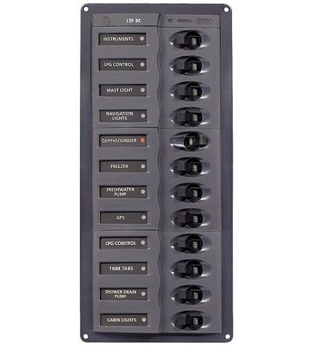 BEP Marine 902NMV 12 Way DC Circuit Breaker Panel Vertical - BEP Marine 902NMV - AC/DC Circuit ...