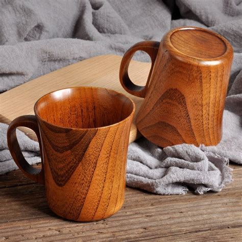 280ml Handmade Wooden Coffee Mug Tea Cup With Handle Wood - Etsy