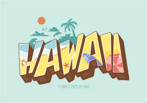 Hawaii Font in 2021 | Vintage fonts, Hand lettering fonts, Retro font