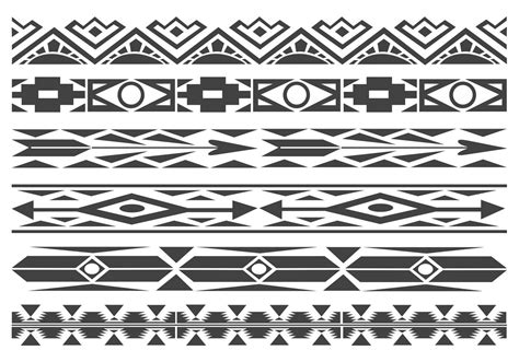 Free Monochrome Native American Pattern Vector Borders | Native american patterns, Vector art ...