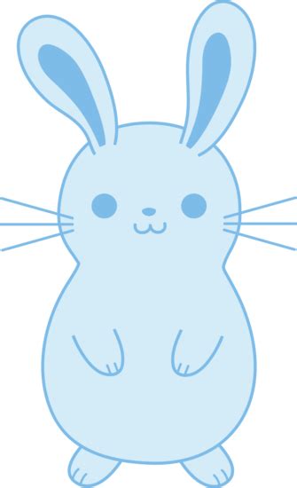 Cute Blue Easter Bunny - Free Clip Art