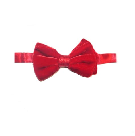 Red Silk Velvet Bow Tie