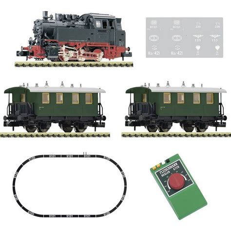 Fleischmann Modelleisenbahn Startpaket N Analog Start Set Dampflok BR 80 mit Personenzug