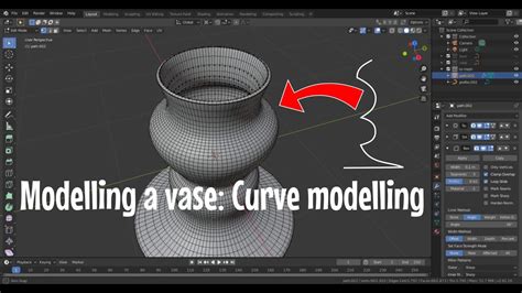 Blender 2.8: Modelling with Curves: How to make vase - YouTube in 2020 | Blender tutorial ...