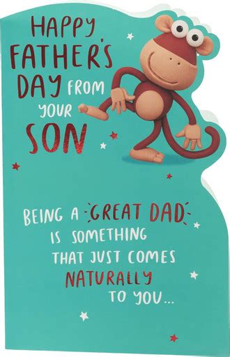 Funny Monkey Design from Your Son Father's Day Card - Occasion Cards