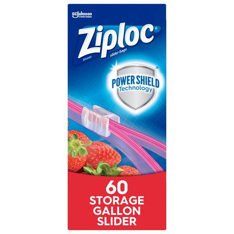 Ziploc® Brand Slider Storage Bags with Power Shield Technology, Gallon, 60 Count - Walmart.com