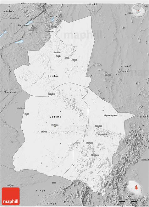 Gray 3D Map of Dodoma