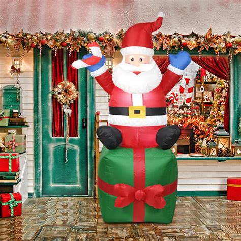 1.8M Inflatable Santa Claus Christmas Outdoors Decorations for Home Yard Garden Merry Christmas ...