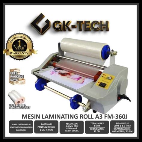 Promo Mesin Laminasi Roll/Mesin Laminating Roll A3 Gk360J Original Best Diskon 23% di Seller ...