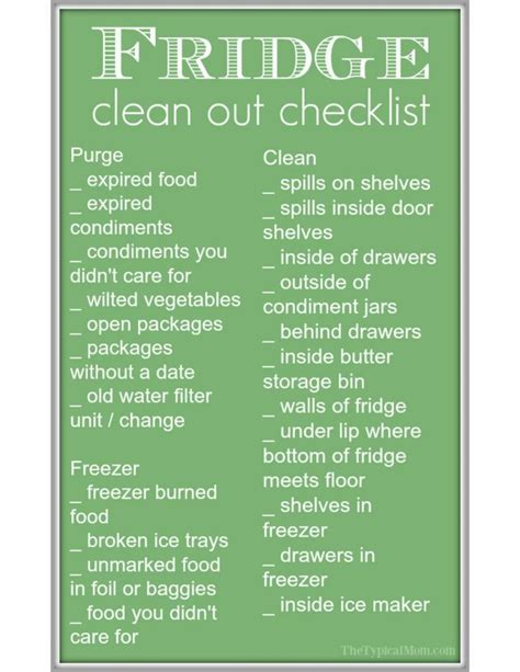 Free Refrigerator Clean Out Checklist and Tips