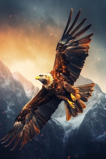 Premium AI Image | A majestic eagle flying in the sky