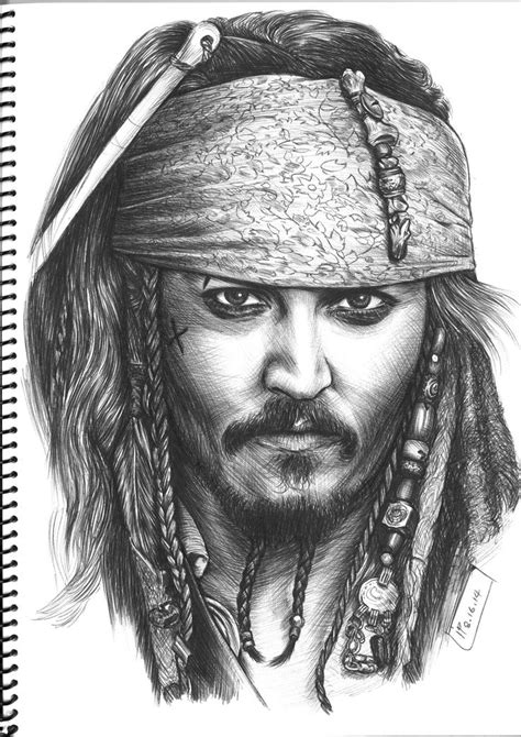 Captain Jack Sparrow - ballpoint pen drawing #pirates # ...