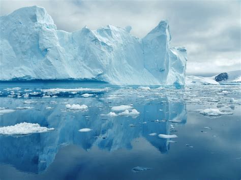 Iceberg Reflection in Antarctica - This beautiful summer landscape in Antarctica was seen in ...