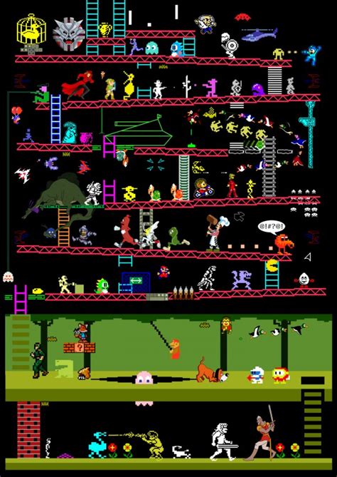 Classic Video and Arcade Games Mashup