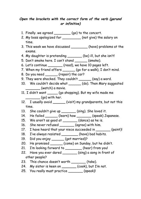 Gerunds And Gerund Phrases Worksheet