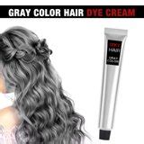 Light Grey Silver Hair Color Dye,100ml Natural Permanent Hair Dye Cream ...