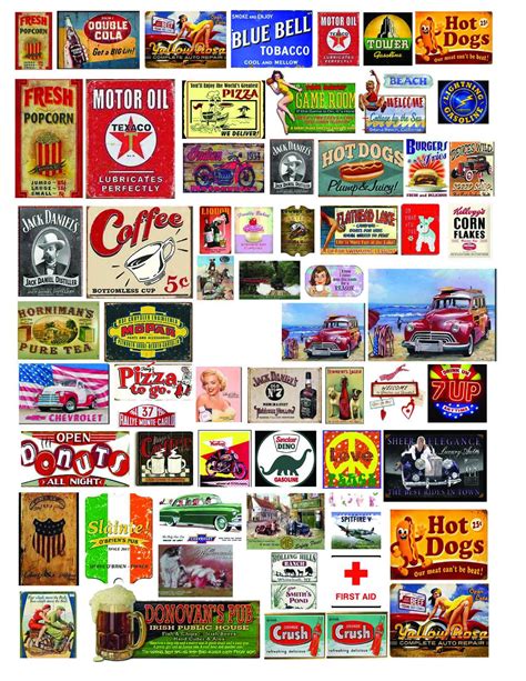 1: 18 1:24 G SCALE VINTAGE SIGNS #1 DECALS FOR DIECAST, DOLLHOUSE ...