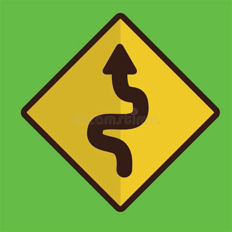 Winding Road Sign. Vector Illustration Decorative Design Stock Vector - Illustration of ...