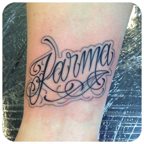 karma tattoo lettering Cursive Tattoos, Tattoo Lettering Fonts, Clever ...