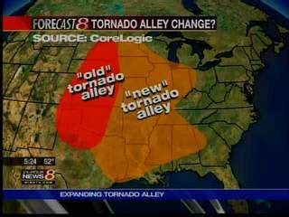 This image is showing the expansion/moving of Tornado Alley as currents and airflow changes ...