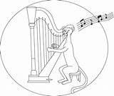 Panther Playing harp coloring page  ColouringPages sketch template