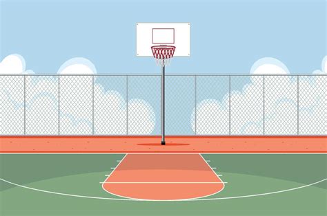 Empty basketball court scene 7205918 Vector Art at Vecteezy