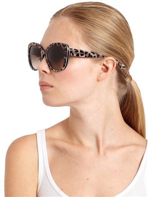 Dolce & Gabbana Leopard-print 53mm Cat's-eye Sunglasses - Lyst