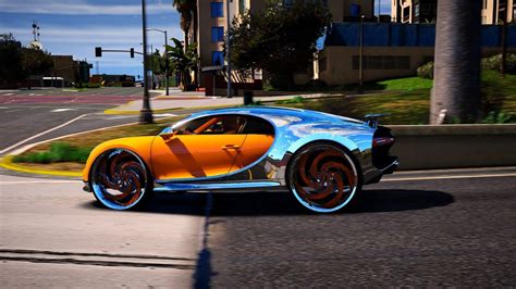 Bugatti Chiron Grand Theft Auto V Mod - Big Rim Custom - YouTube