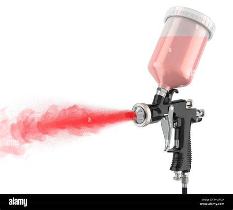 Working painting spray gun, 3D rendering isolated on white background Stock Photo - Alamy