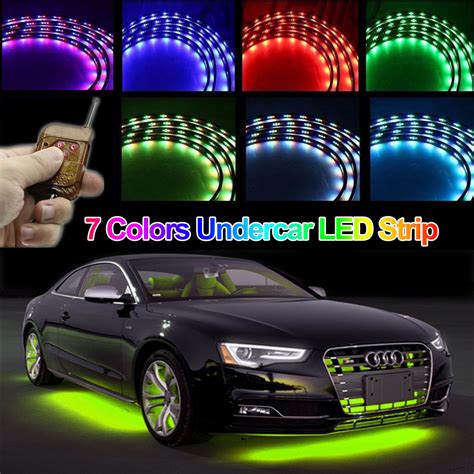 1-6Pcs LED Strip Color Under Car Tube Underglow Underbody System Neon Lights Kit | eBay