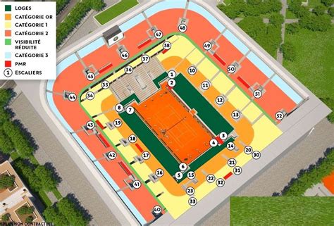 Roland Garros Seating Plan with Seat Numbers, Stade Roland Garros Seat Map