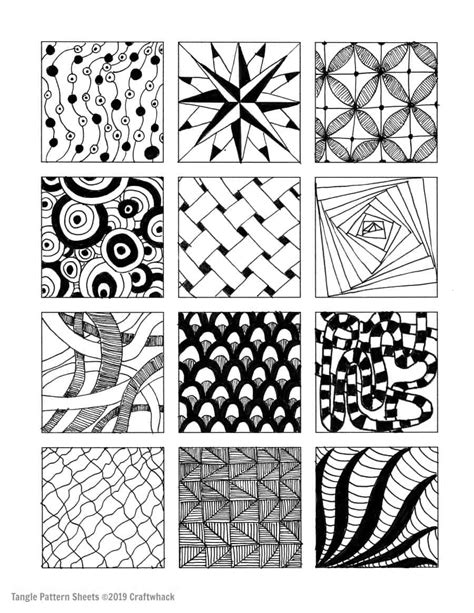 Inspired By Zentangle: Patterns and Starter Pages of 2022 | Zentangle patterns, Zen doodle ...