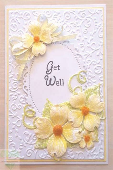 Get Well card in lemon yellow and white Heartfelt creations stamps and dies em in 2020 | Get ...