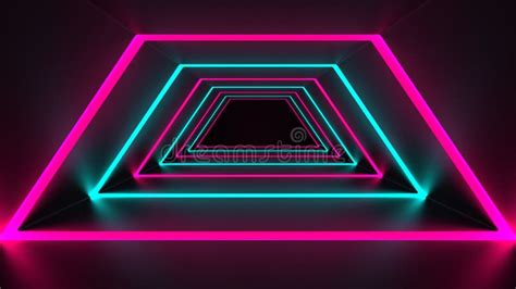 Abstract Neon Background. Cyberpunk Neon Tunnel. Sci-Fi Way. 3D ...