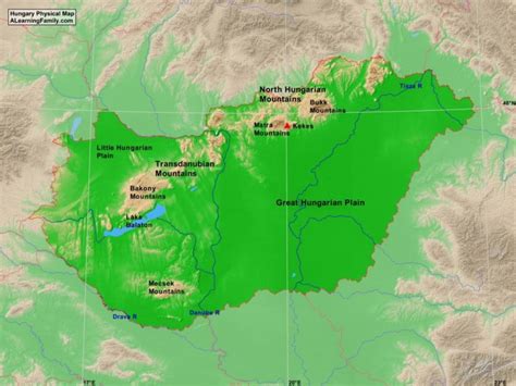 Hungary Physical Map - A Learning Family