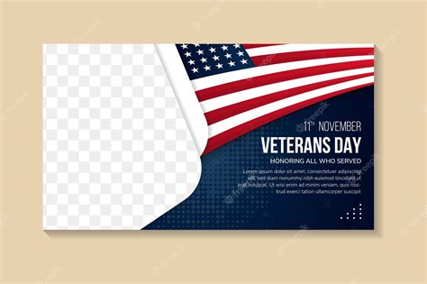 Premium Vector | Happy veterans day horizontal banner graphic.