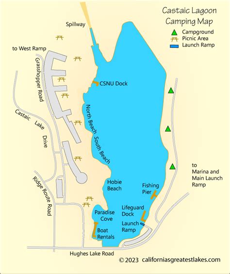 Castaic Lake Camping Map