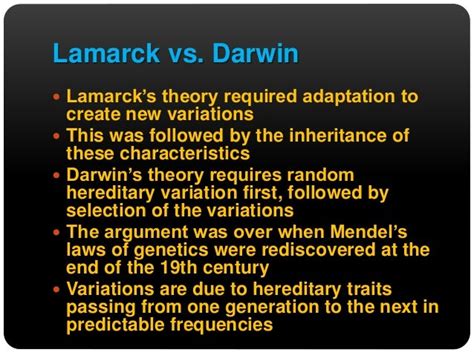 Jean Baptiste Lamarck's theory of inheritance of acquired characters