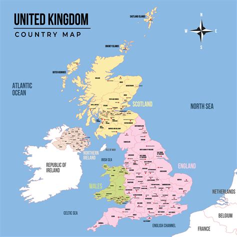 Multiple Islands of UK in Country Map 21835040 Vector Art at Vecteezy