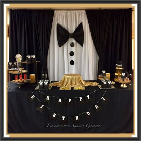 Suit and Tie backdrop display, new years or men's party | Elegant birthday party, Mens birthday ...