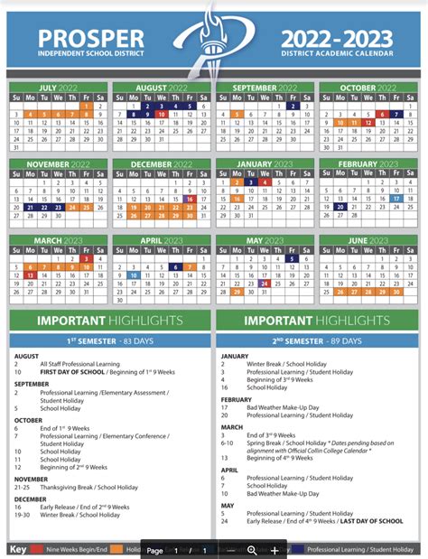 Here are Prosper ISD's school calendars for the 2022-2023 and the 2023 ...