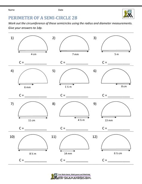 Area And Perimeter Of Circles Worksheet