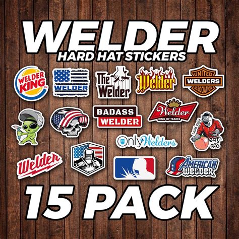 Welder Stickers for Hard Hat 15 Pack Vinyl Waterproof Perfect for ...