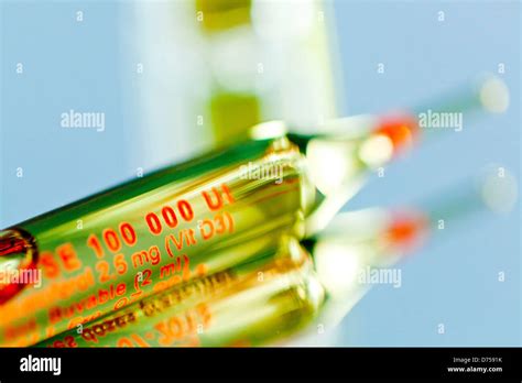 Glass ampoules of vitamin D Stock Photo - Alamy